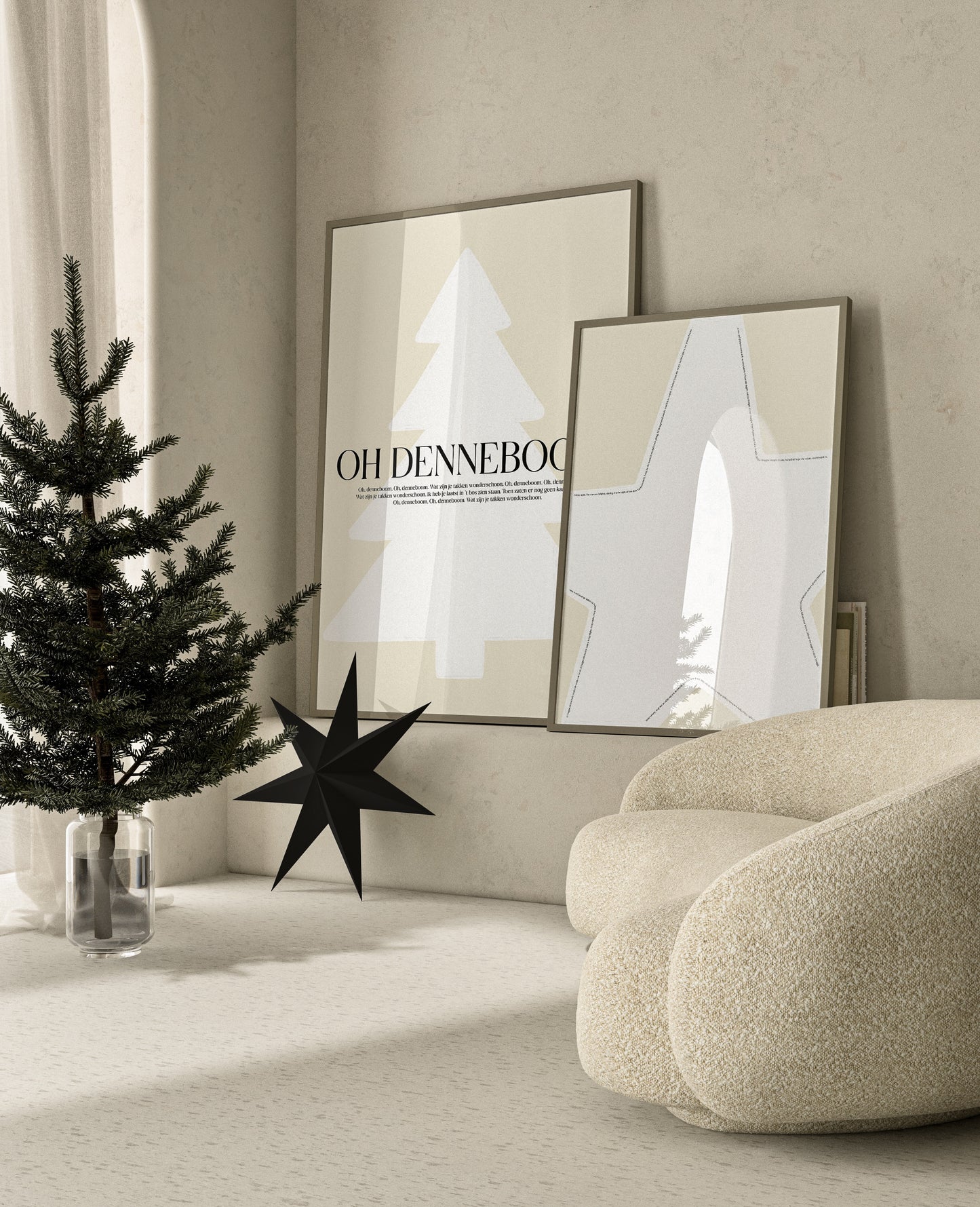 huisje van sanne japandi x xmas kerst poster star holy night