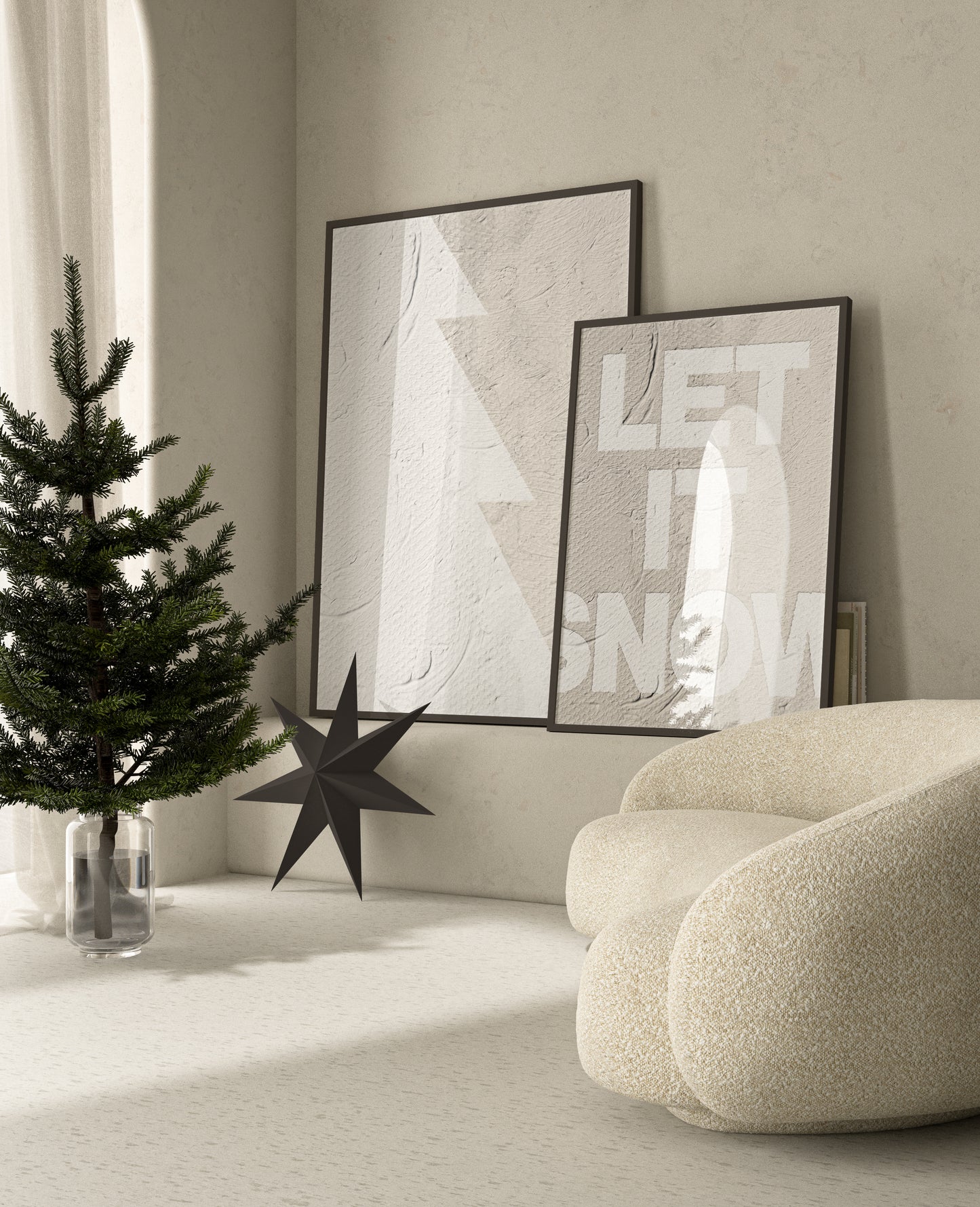 huisje van sanne kerst poster textured wall art let it snow