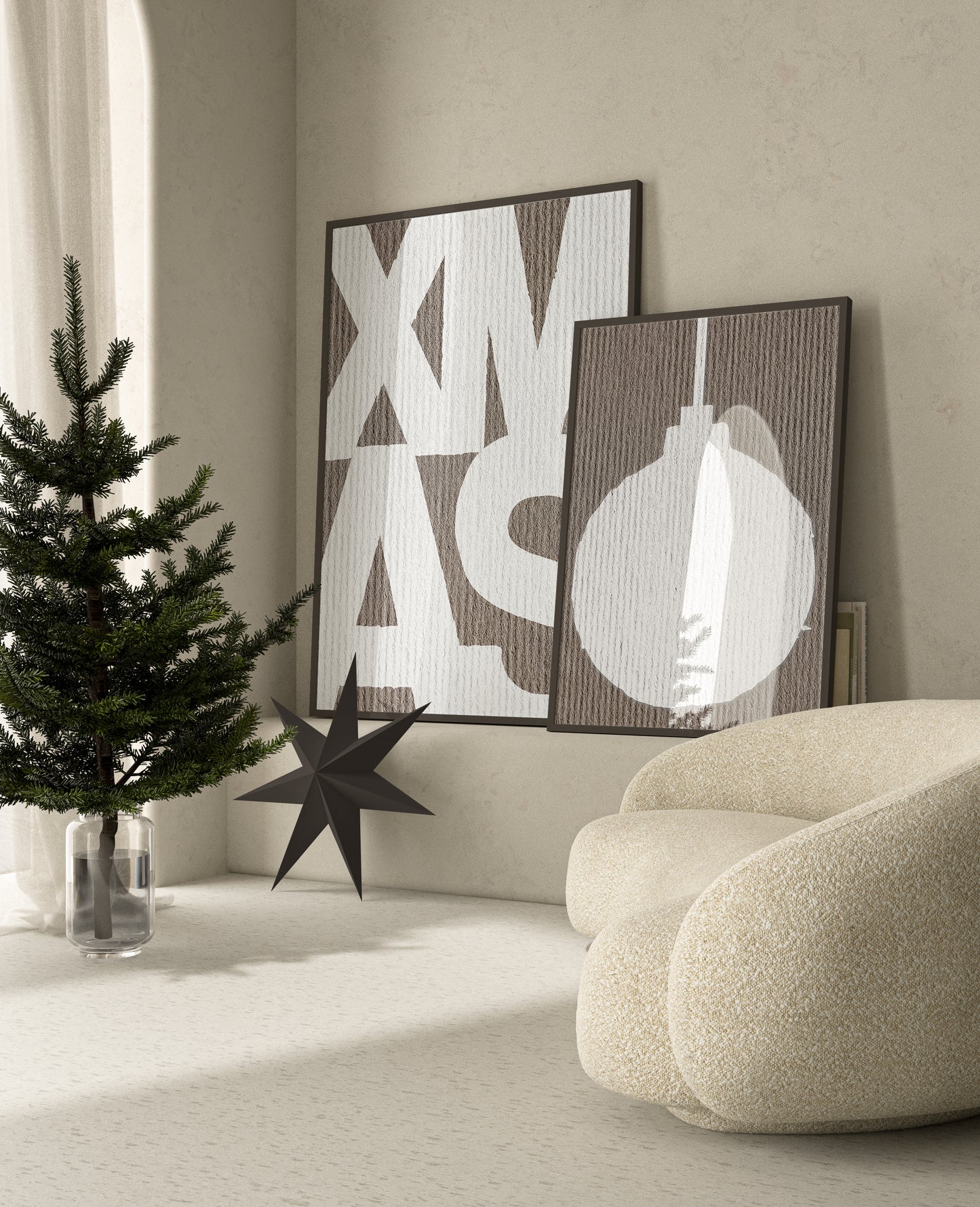 huisje van sanne seasonal textures kerst poster collectie xmas poster voor modern japandi interieur