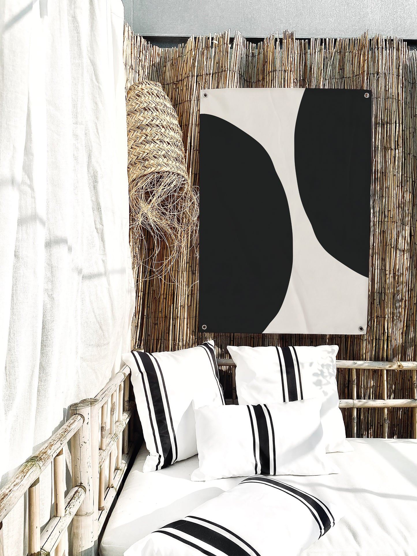 huisje van sanne tuinposter met organische vormen