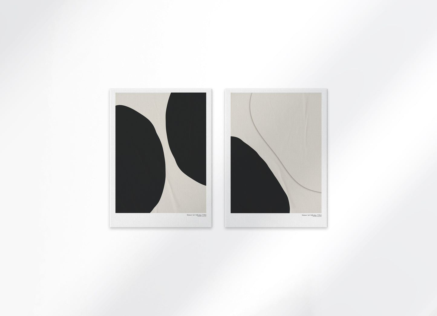 huisje van sanne abstract art canvas print beige met zwart en witte geometrische vormen