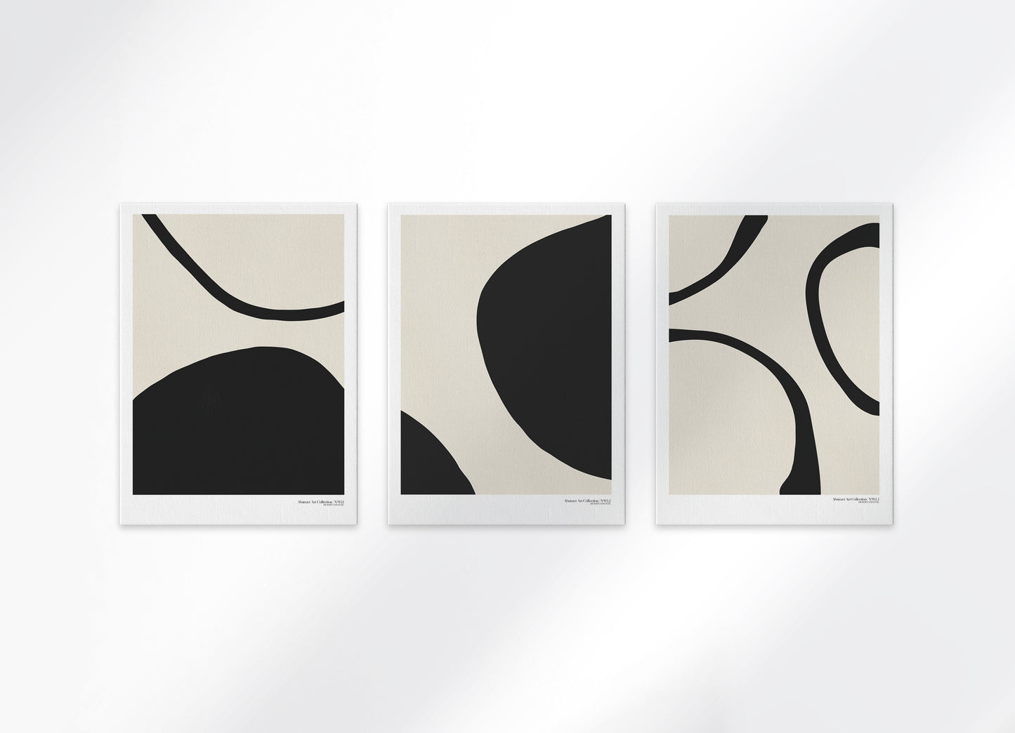 huisje van sanne abstract art canvas print beige met zwarte en witte geometrische vormen