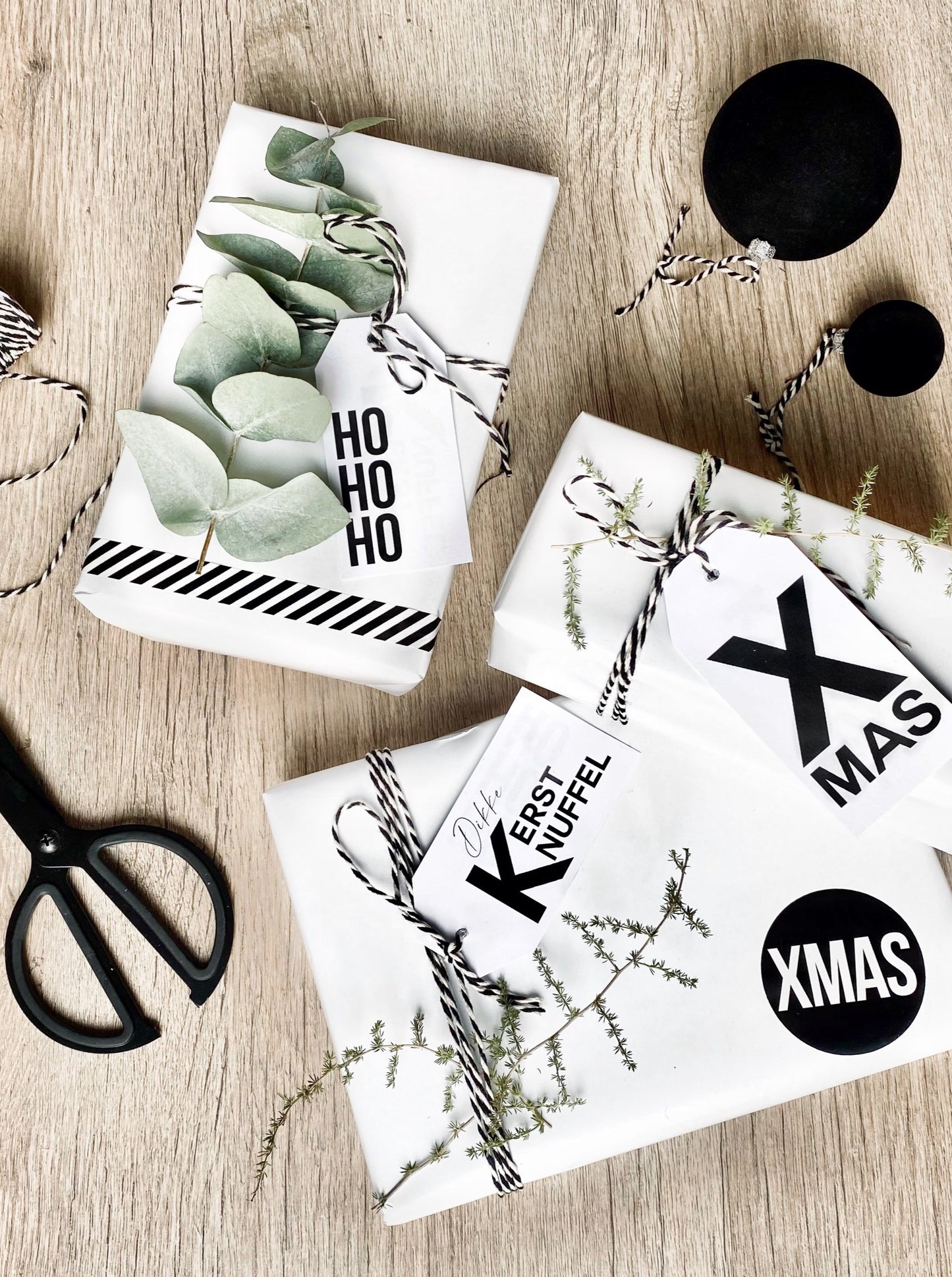 huisjevansanne kerst cadeaulabels printable zwart wit