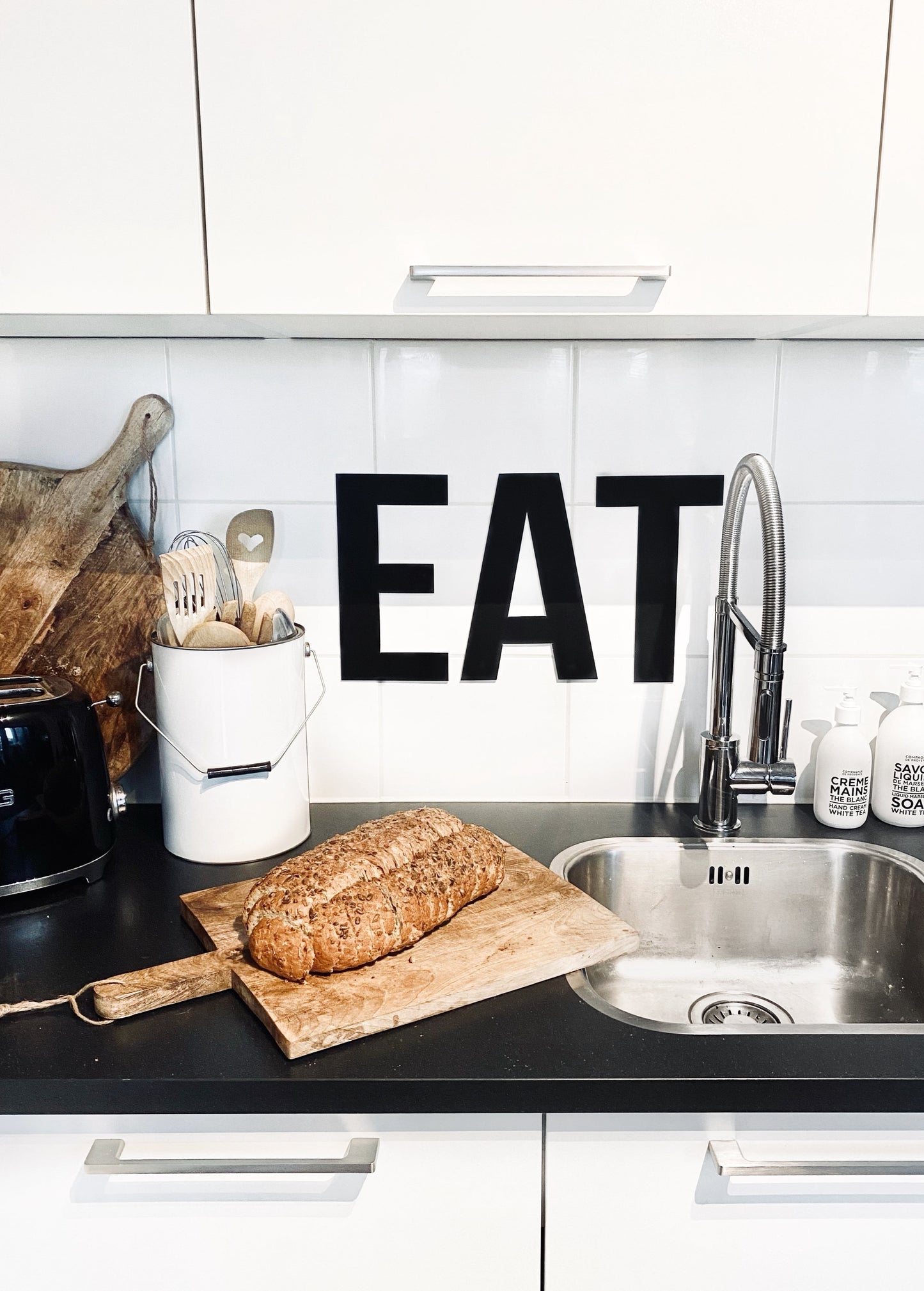 EAT letters forex zwart 3 mm dik voor keuken
