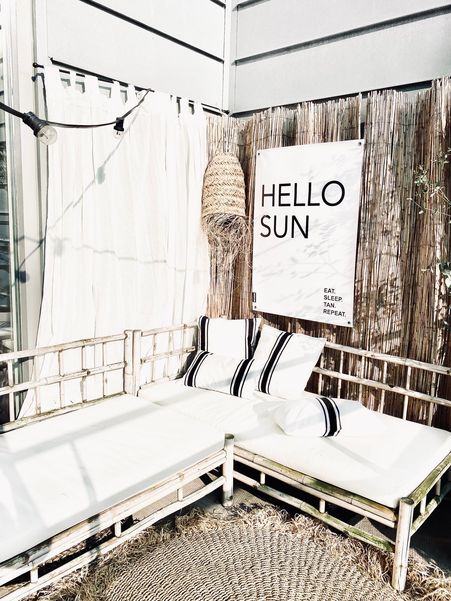 huisjevansanne buiten kussen wit met zwarte strepen waterdichte tuinkussens