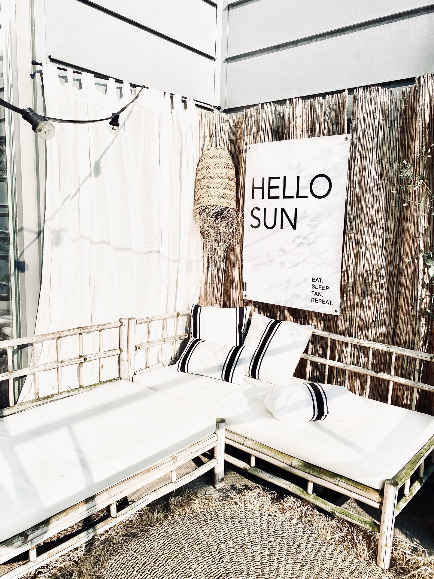 huisjevansanne buiten kussen wit met zwarte strepen waterdichte tuinkussens