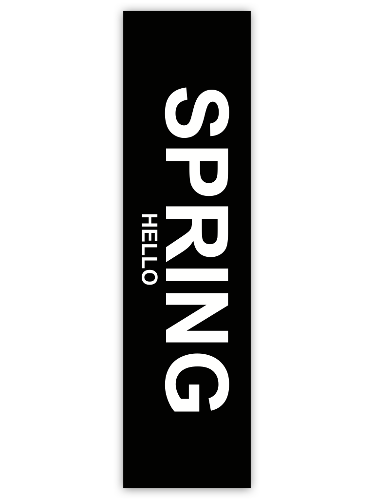 huisjevansanne langwerpige poster premium papier zwart wit met tekst hello spring