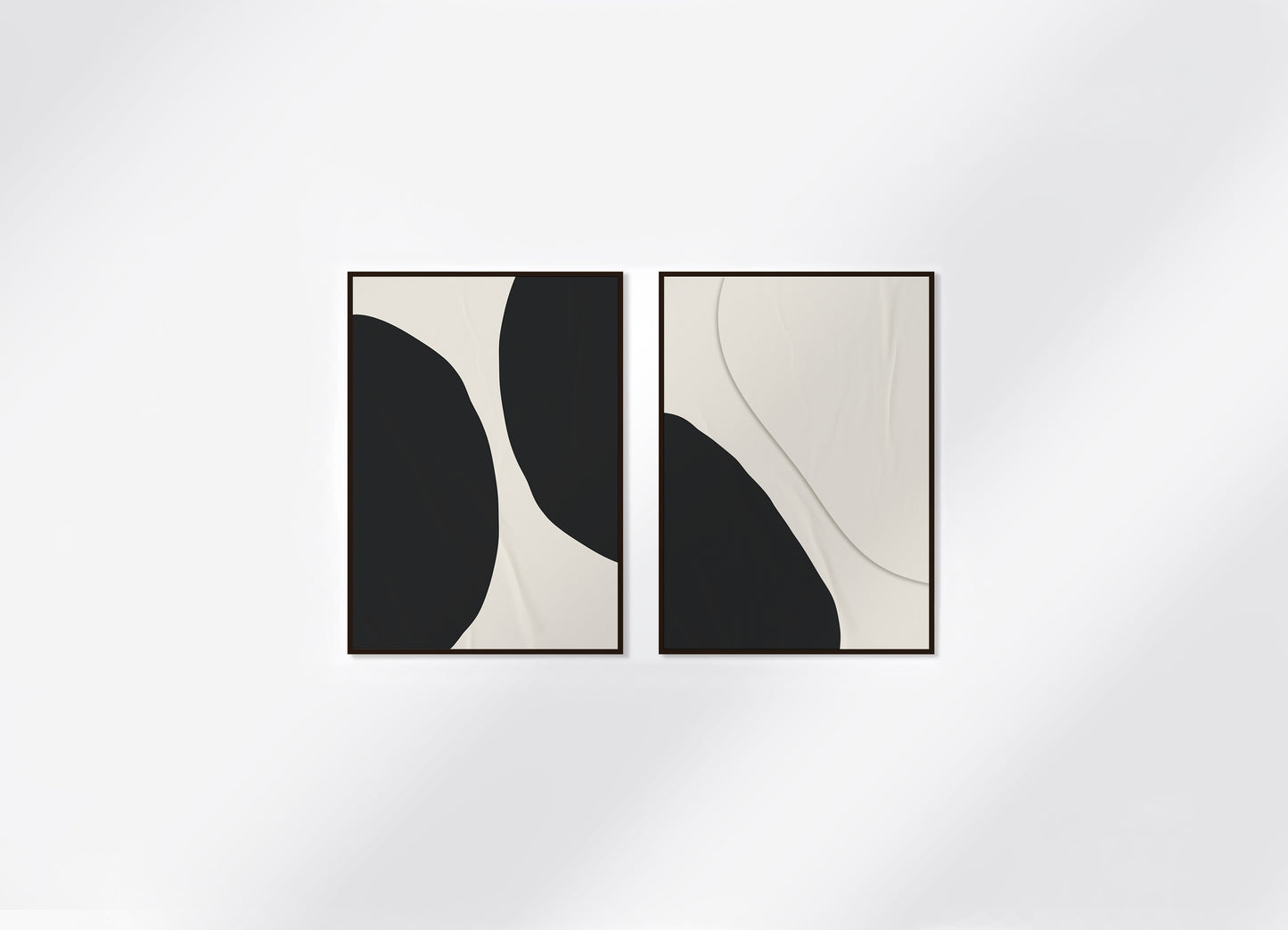 huisje van sanne abstract art poster met geometrische beige, zwart en witte vormen