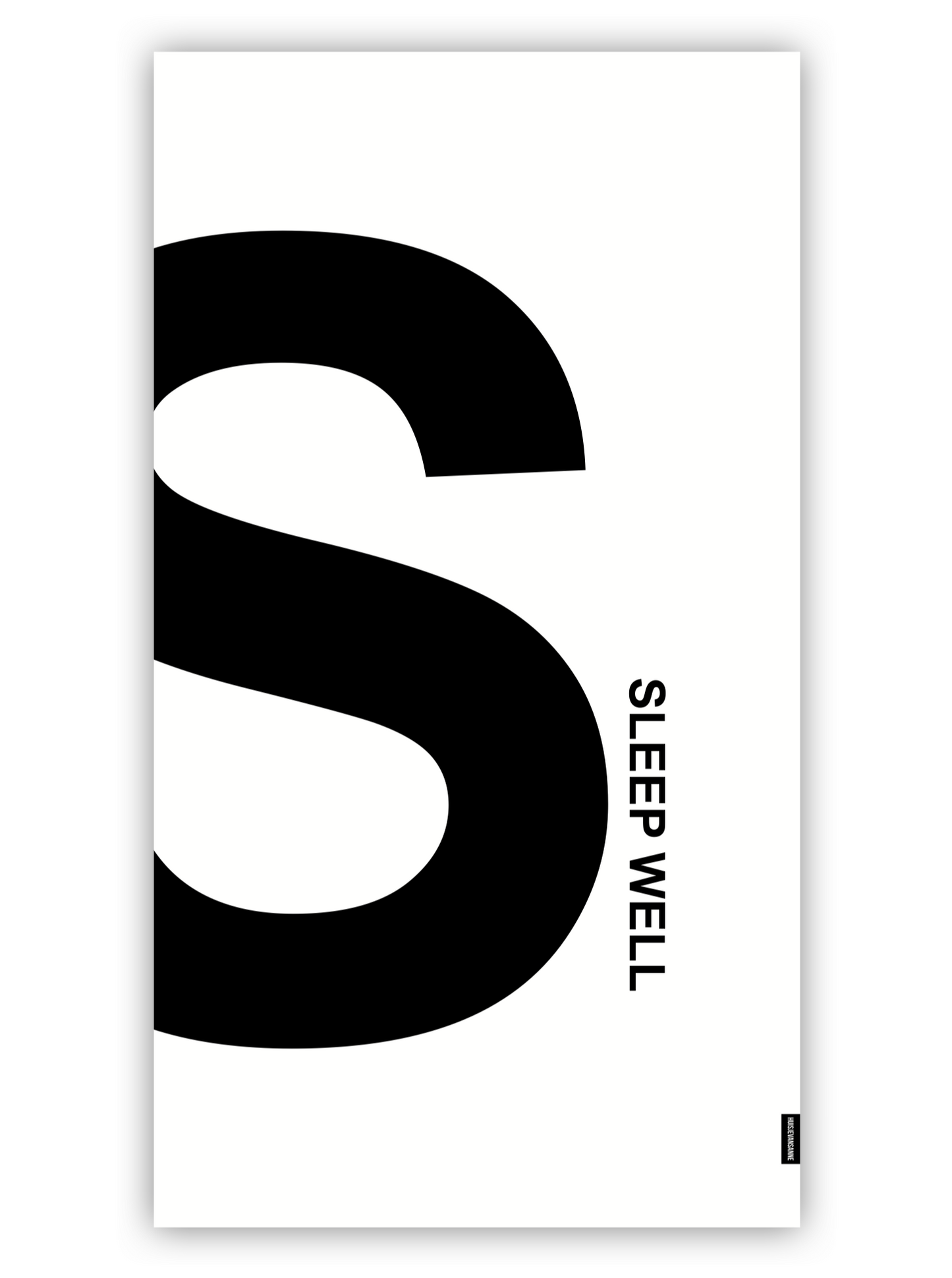 HUISJEVANSANNE XXL Wanddoek van katoen wit met zwarte tekst S - Sleep Well voor in de slaapkamer