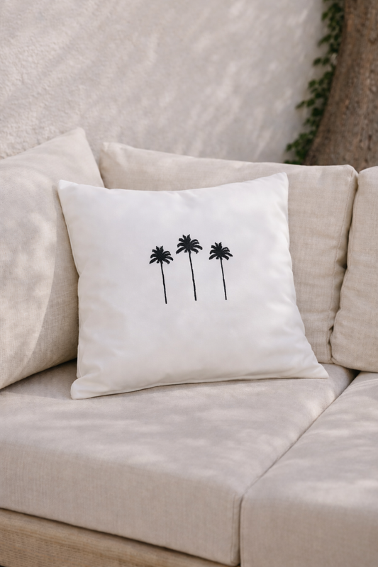 Buitenkussen “Palmbomen” – UV-bestendig & waterafstotend tuinkussen