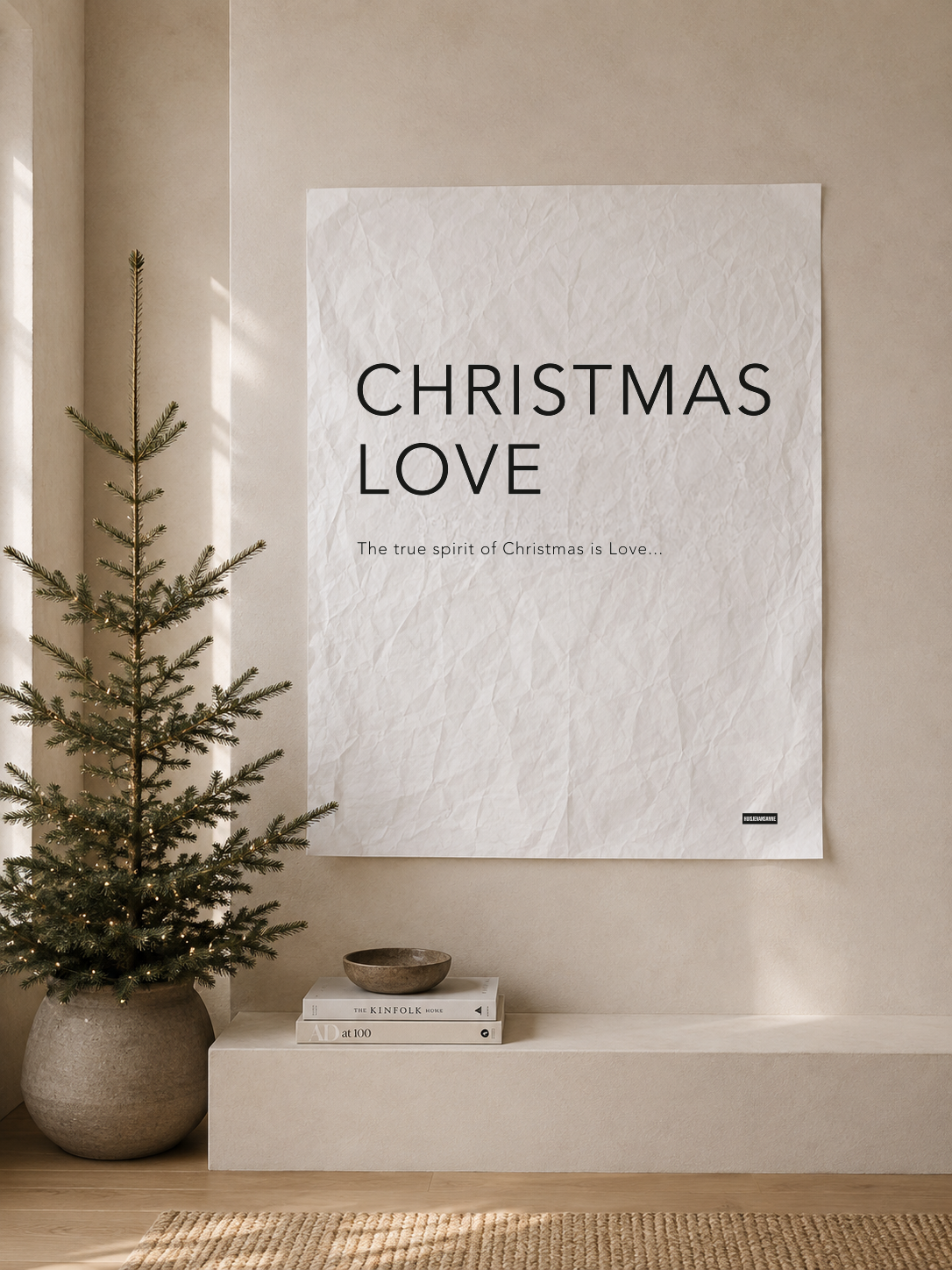 CHRISTMAS LOVE CANVAS DOEK wit