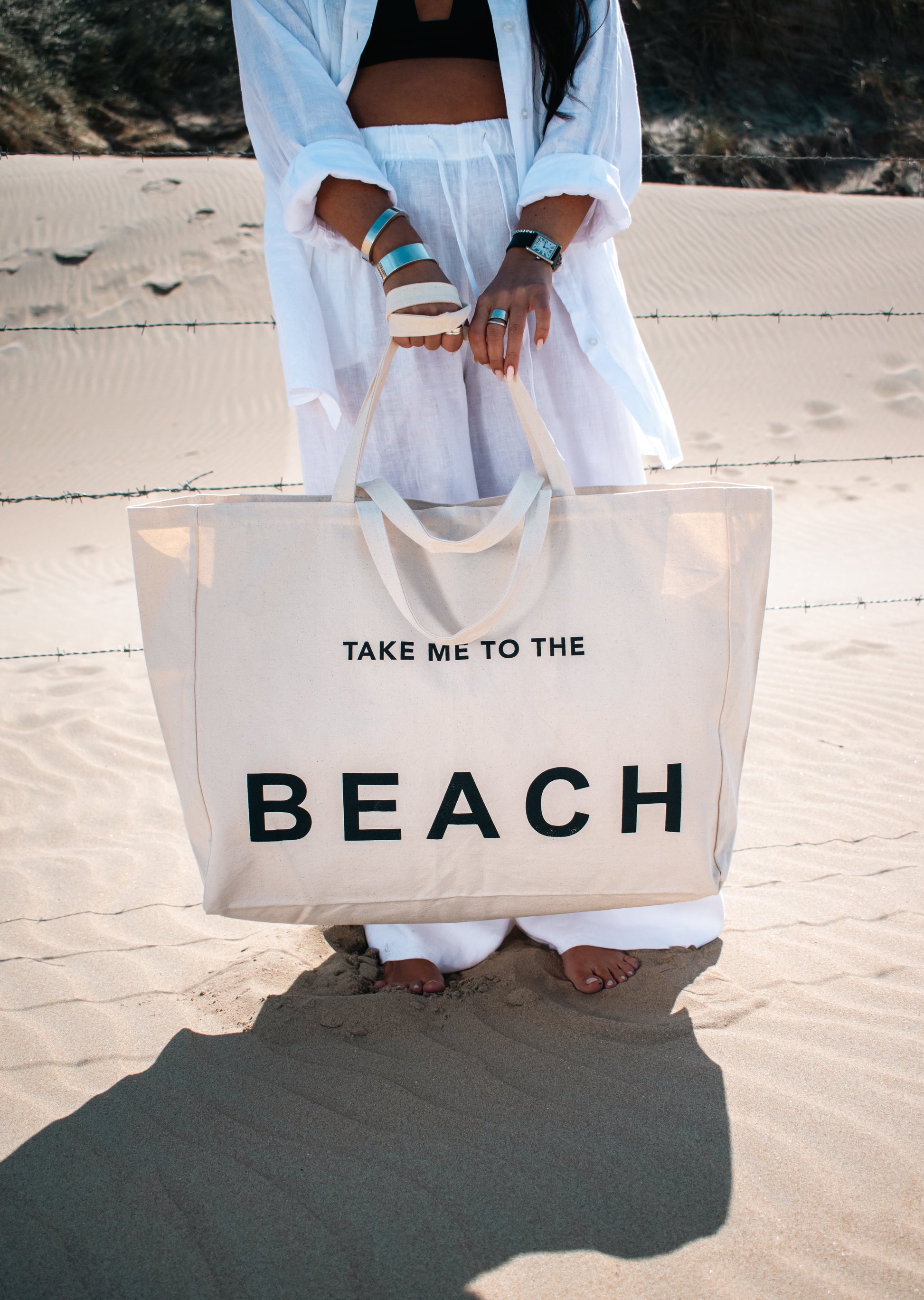huisje van sanne take me to the beach canvas beach tote, de perfecte stijlvolle en functionele strandtas