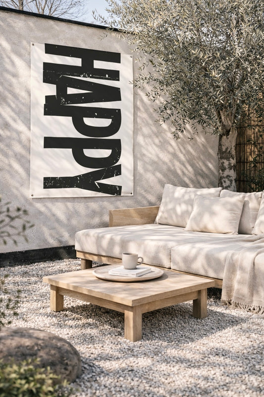 Tuinposter happy UV en waterbestendig