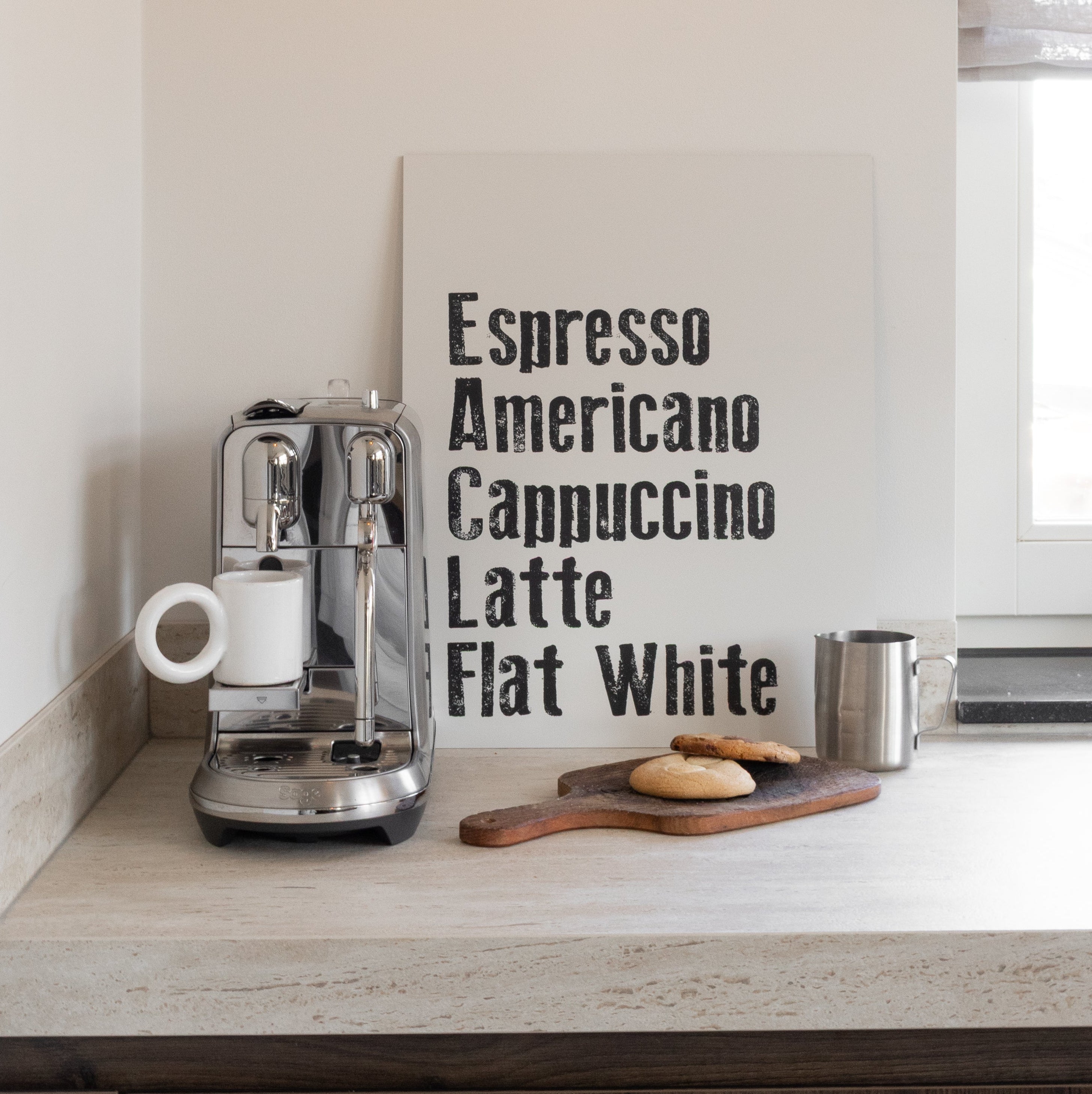coffee poster chalk beige with black for coffee corner koffie soorten