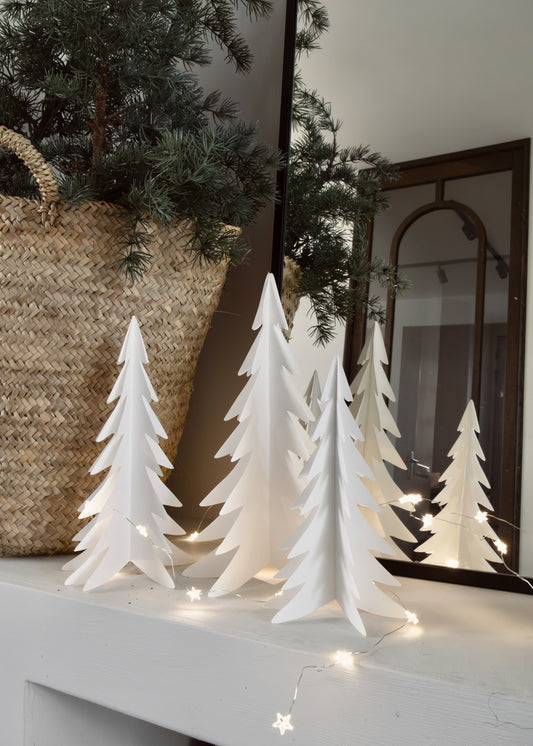Papieren kerstboompje wit