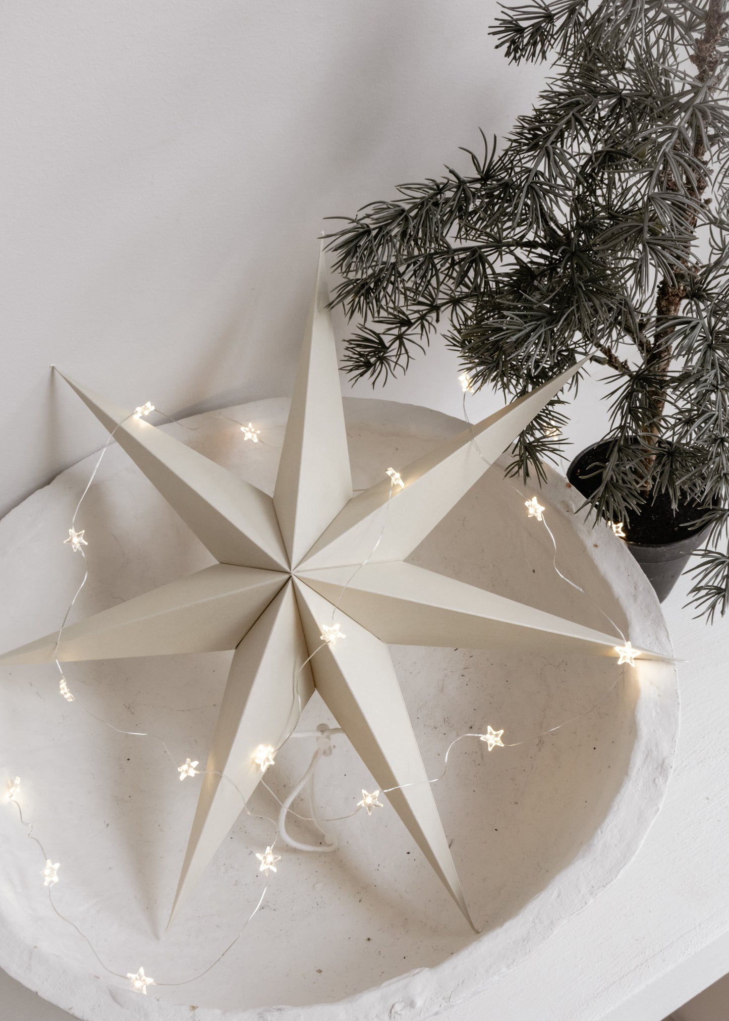 chalk beige kerst ster 45 cm