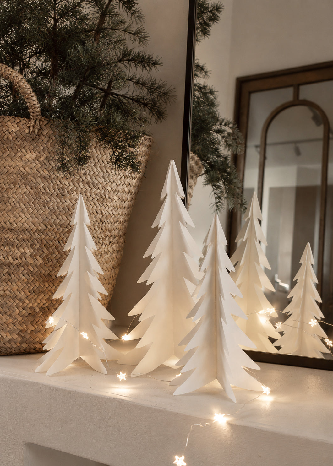 Paper Cut Kerstboom wit papier