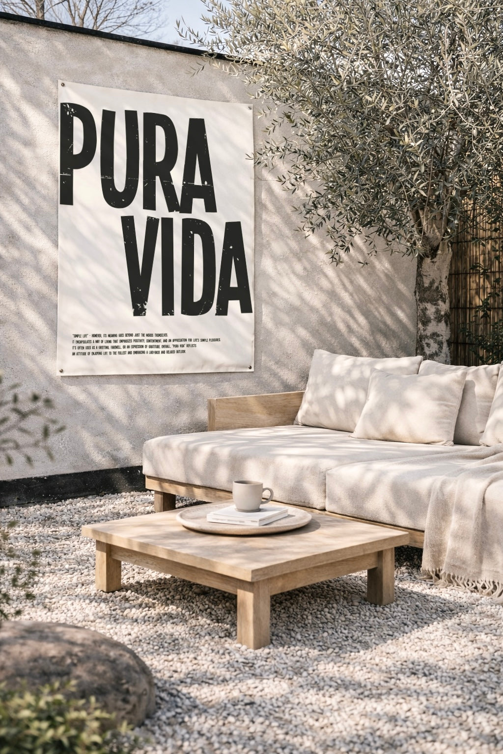 Tuinposter pura vida uv en waterbestendig