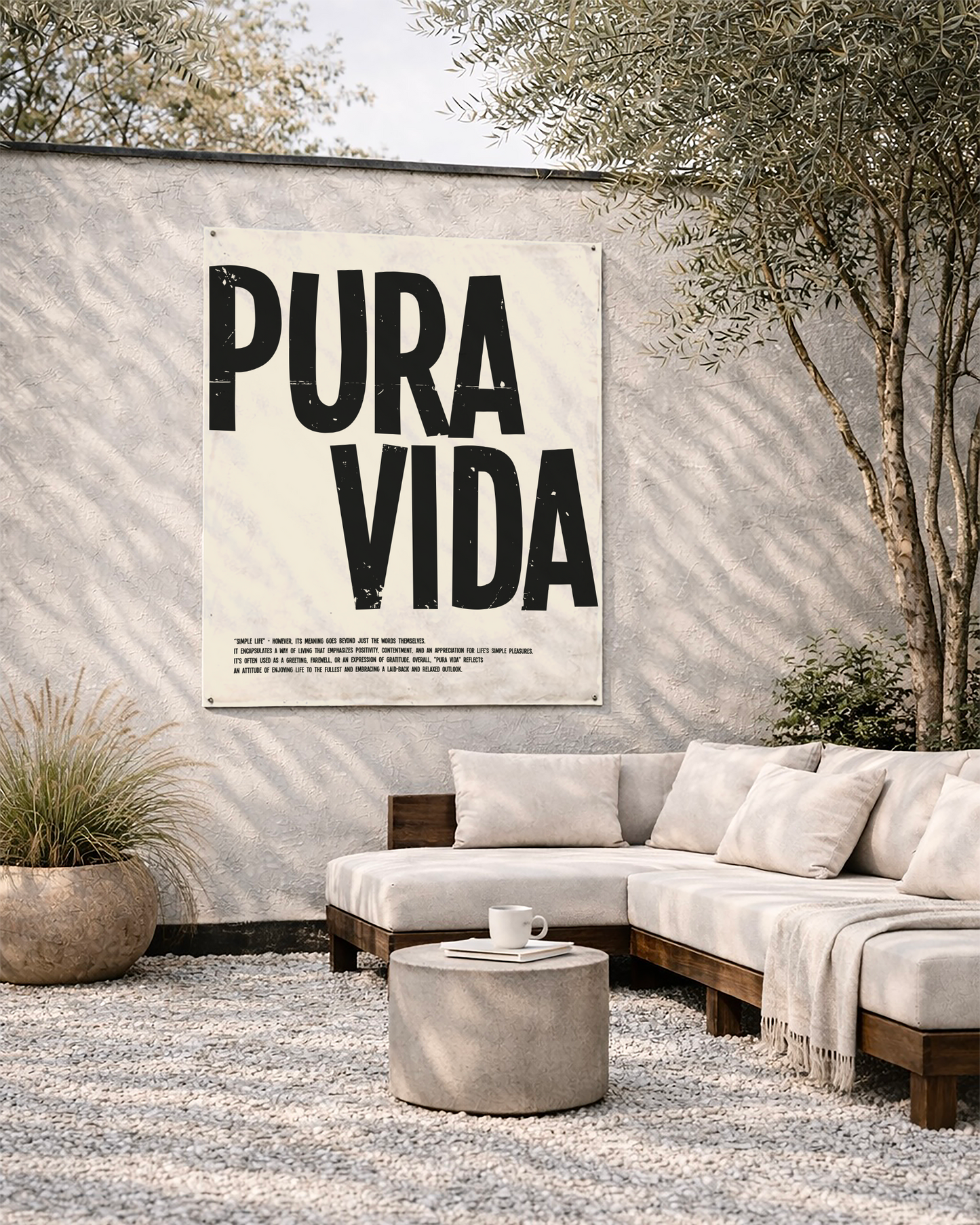 Tuinposter pura vida uv en waterbestendig