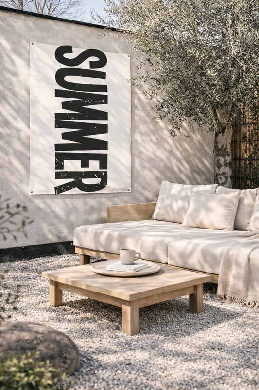 summer off white beige tuinposter uv en waterbestendig