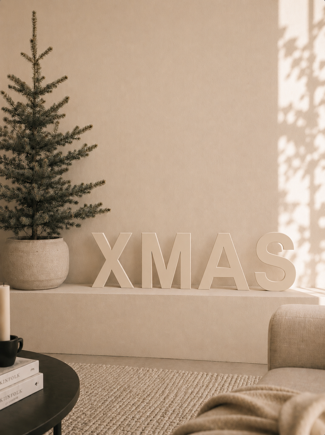 XMAS letters XL beige