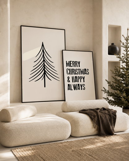 Merry christmas and a happy always KERST POSTER