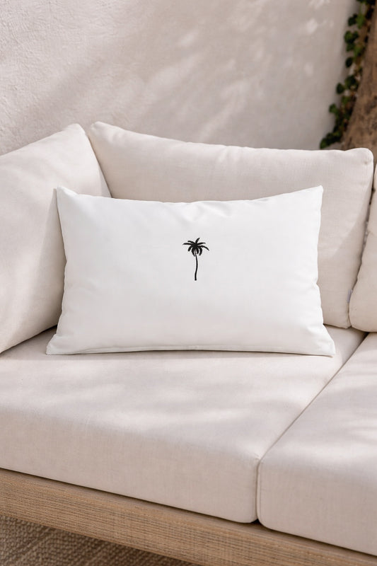 Buitenkussen “Palmboom” – UV-bestendig &amp; waterafstotend tuinkussen