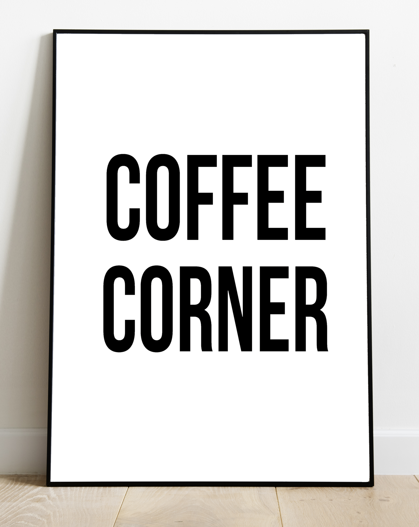 huisjevansanne poster zwart wit met tekst coffee corner