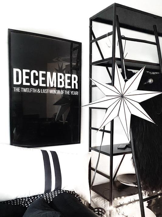 huisjevansanne kerstposters zwart wit met tekst december