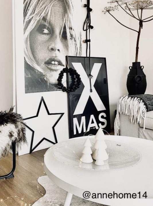 huisjevansanne kerst poster zwart wit met xmas