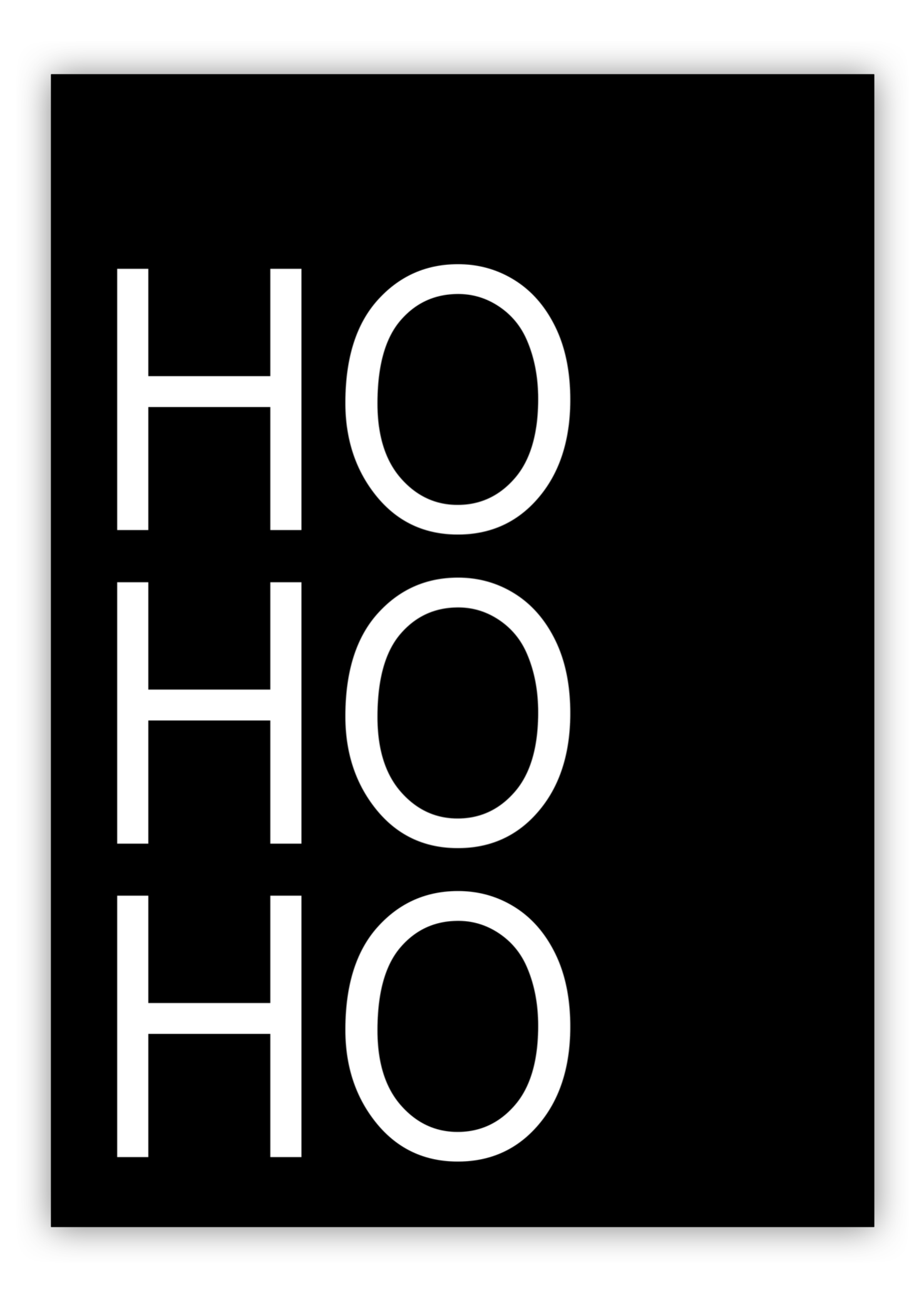 huisjevansanne kerstposter zwart wit met tekst ho ho ho