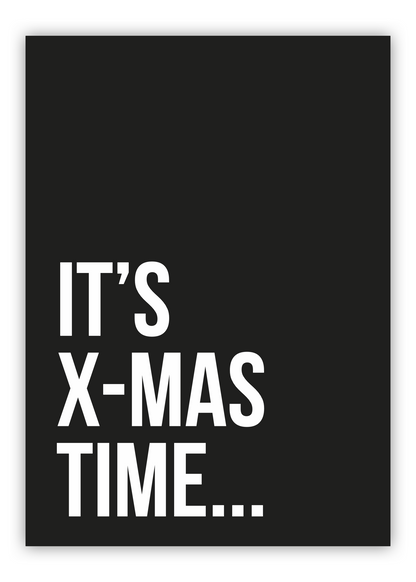 huisjevansanne kerst poster zwart wit met tekst it's xmas time