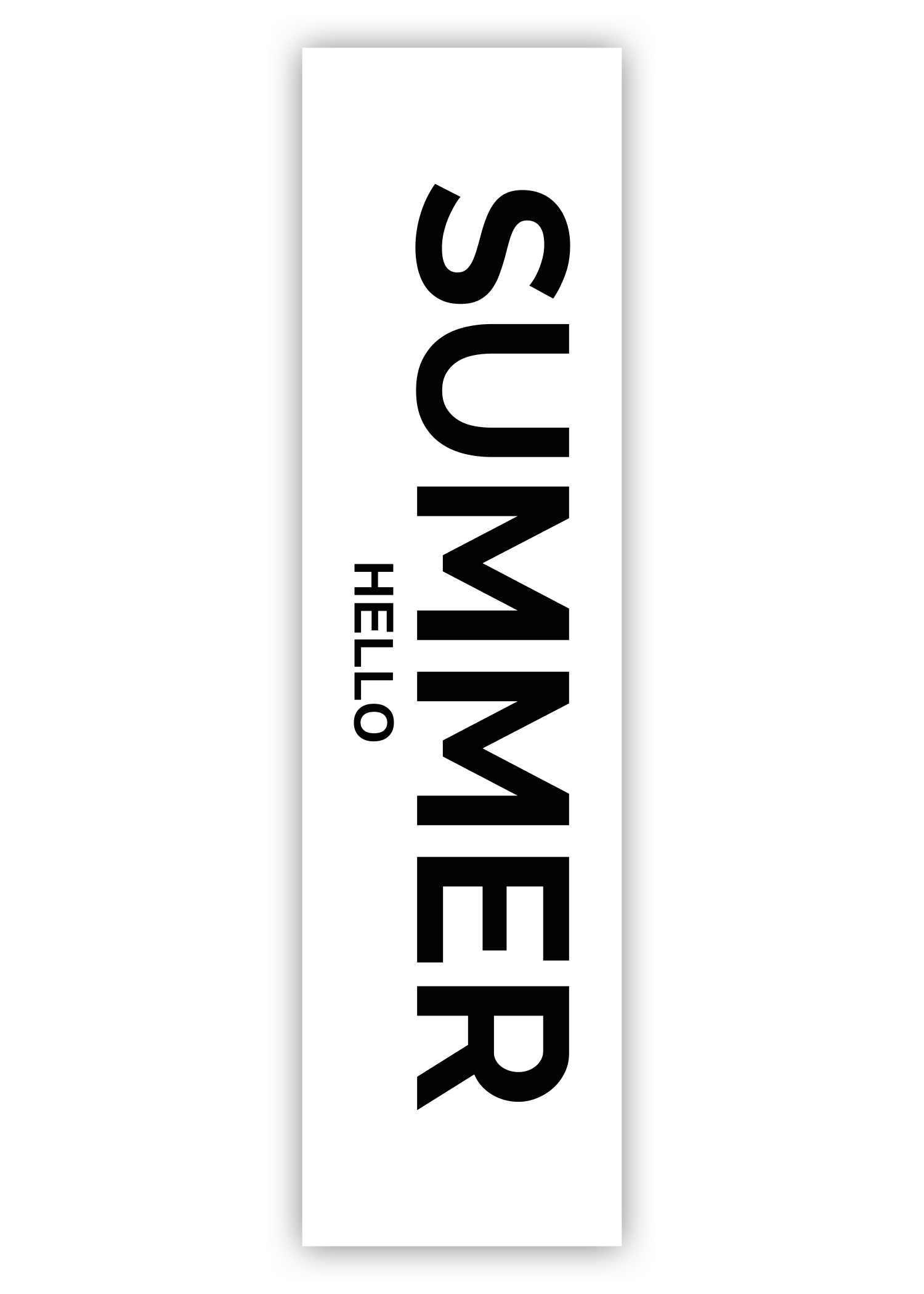 huisje van sanne langwerpige poster zwart wit met tekst hello summer