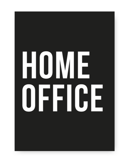 huisjevansanne poster zwart wit met tekst home office voor bij je werkplek voor werkkamer / home office